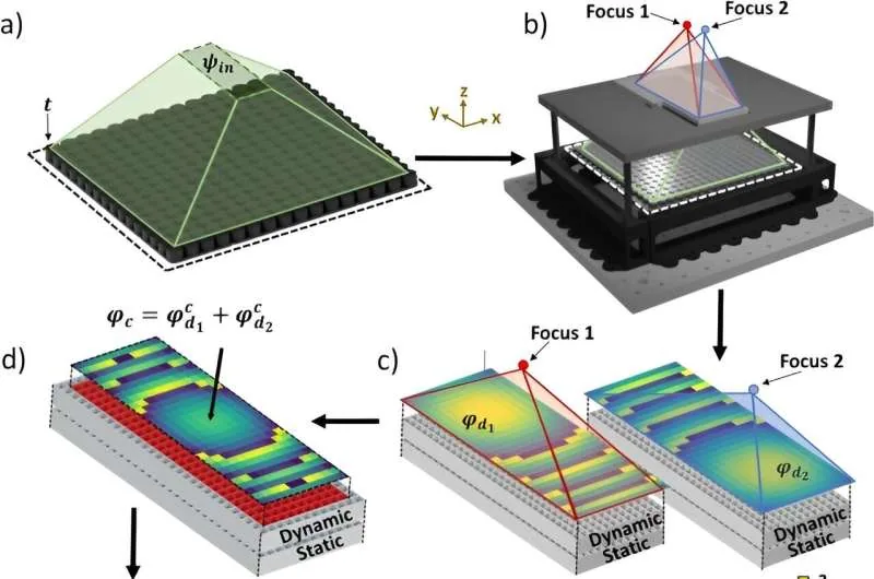 Close-up detail of meta-brick unit cells in the acoustic metamaterial array
